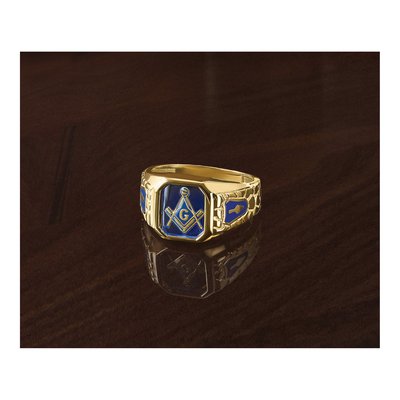 Men's 10K Yellow Gold Masonic Blue Lodge Master Ring Mounting – view 3
