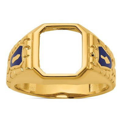Men's 10K Yellow Gold Masonic Blue Lodge Master Ring Mounting