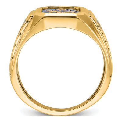 Men's 10K Yellow Gold Masonic Blue Lodge Ring – view 2