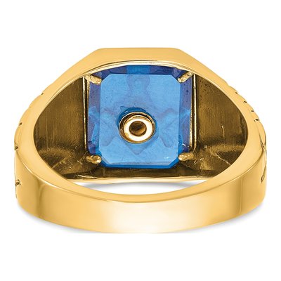 Men's 10K Yellow Gold Masonic Blue Lodge Ring – view 5