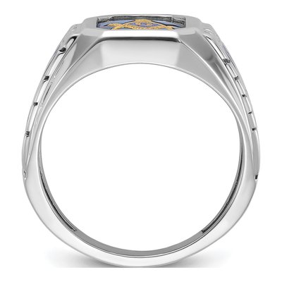 Men's 14K White Gold Blue Lodge Masonic Ring Mounting – view 2