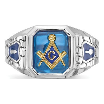 Men's 14K White Gold Blue Lodge Masonic Ring Mounting – view 4