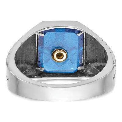Men's 14K White Gold Blue Lodge Masonic Ring Mounting – view 5