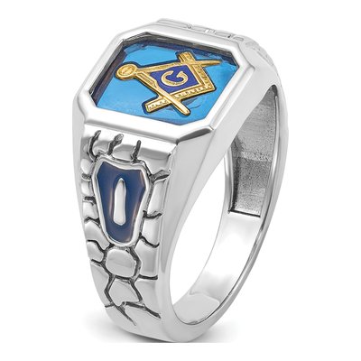 Men's 14K White Gold Blue Lodge Masonic Ring Mounting – view 6