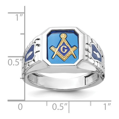 Men's 14K White Gold Blue Lodge Masonic Ring Mounting – view 8