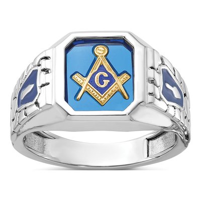 Men's 14K White Gold Blue Lodge Masonic Ring Mounting