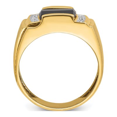 Men's 10K Yellow Gold Onyx Diamond Ring Mounting – view 3