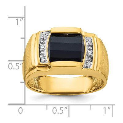 Men's 10K Yellow Gold Onyx Diamond Ring Mounting – view 4