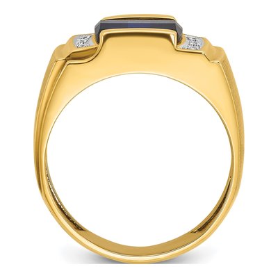 Men's 10K Yellow Gold 1/20 ct tw Diamond Cushion Ring – view 2