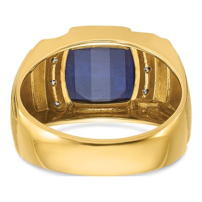 Men's 10K Yellow Gold 1/20 ct tw Diamond Cushion Ring – view 7