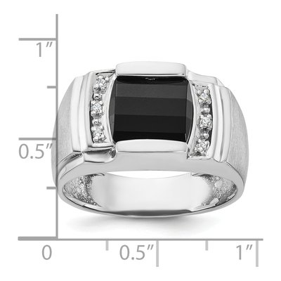 Men's 14K White Gold Onyx Diamond Ring Mounting – view 3