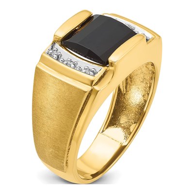 Men's 14K White Gold Onyx Diamond Ring Mounting – view 8