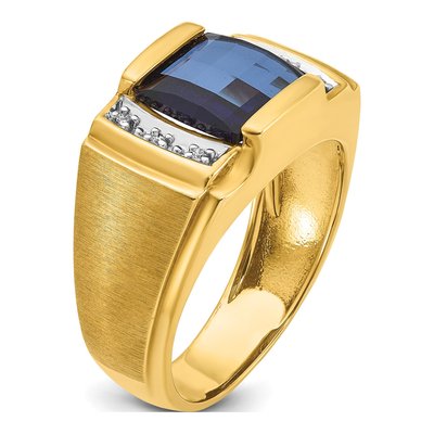 Men's 14K Yellow Gold Barrel Ring Mounting – view 8