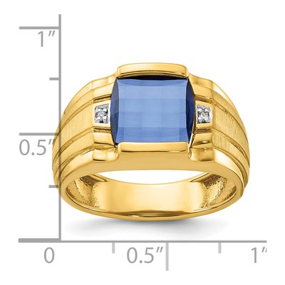 Men's 10K Yellow Gold Sapphire Diamond Ring Mounting – view 4