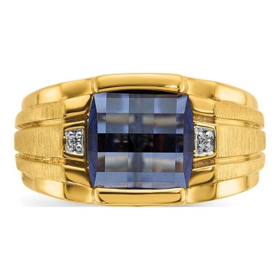Men's 14K Yellow Gold Sapphire Ring Mounting – view 7
