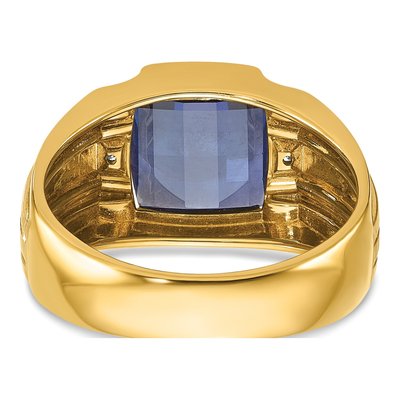 Men's 14K Yellow Gold Sapphire Ring Mounting – view 8