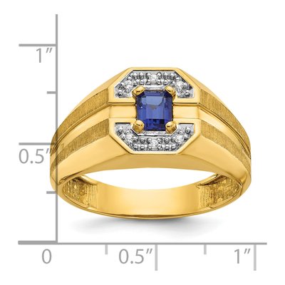Men's 14K Yellow Gold Sapphire Diamond Ring Mounting – view 3
