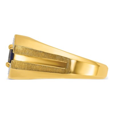 Men's 14K Yellow Gold Sapphire Diamond Ring Mounting – view 5