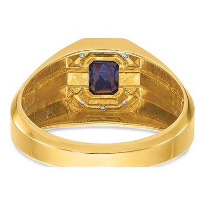 Men's 14K Yellow Gold Sapphire Diamond Ring Mounting – view 7