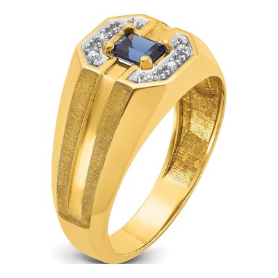 Men's 14K Yellow Gold Sapphire Diamond Ring Mounting – view 8