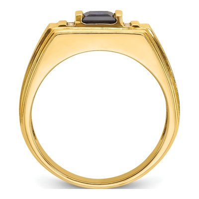 Men's 10K Yellow Gold Sapphire Diamond Ring Mounting – view 2