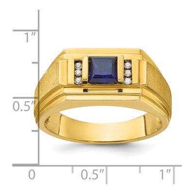 Men's 10K Yellow Gold Sapphire Diamond Ring Mounting – view 3