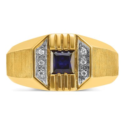 Men's 14K Yellow Gold Square Ring Mounting | IB Goodman – view 6