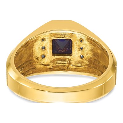 Men's 14K Yellow Gold Square Ring Mounting | IB Goodman – view 7