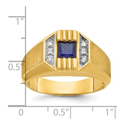 Men's 14K Yellow Gold 1/20 ct tw Diamond Square Ring – view 3