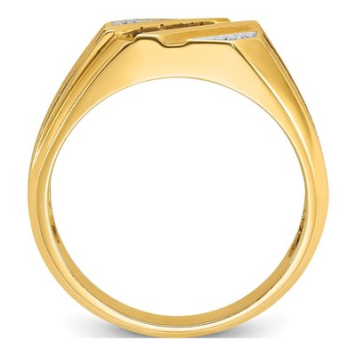 Men's 14K Yellow Gold Sapphire Diamond Ring Mounting – view 2