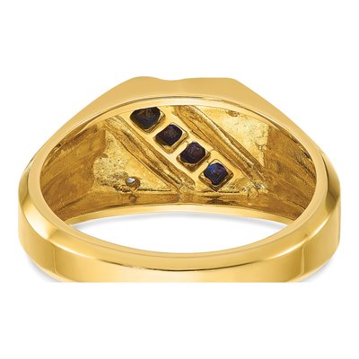 Men's 14K Yellow Gold Sapphire Diamond Ring Mounting – view 7