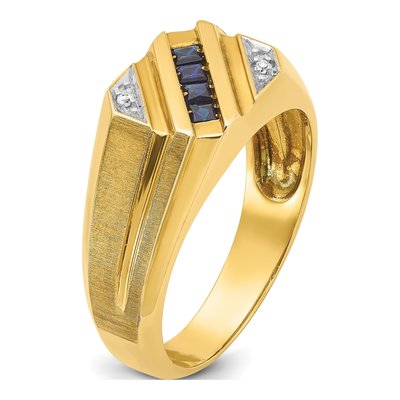 Men's 14K Yellow Gold Sapphire Diamond Ring Mounting – view 8