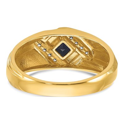 Men's 10K Yellow Gold Sapphire Diamond Ring Mounting – view 7