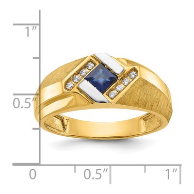 Men's 14K Yellow Gold Sapphire Diamond Ring Mounting – view 3