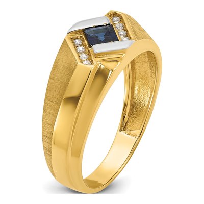 Men's 14K Yellow Gold Sapphire Diamond Ring Mounting – view 8