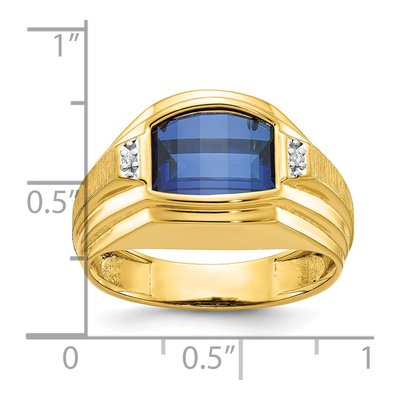 Men's 10K Yellow Gold Sapphire Ring Mounting – view 2