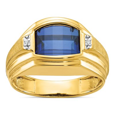 Men's 10K Yellow Gold Sapphire Ring Mounting