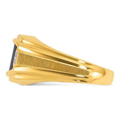 Men's 14K Yellow Gold Sapphire Diamond Barrel Ring Mounting – view 5