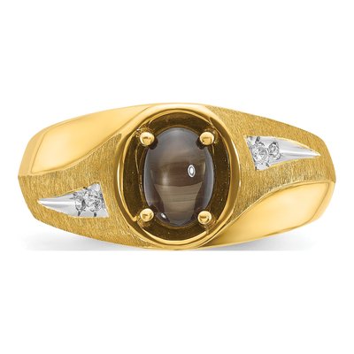 Men's 10K Yellow Gold Black Star Sapphire Ring Mounting – view 6