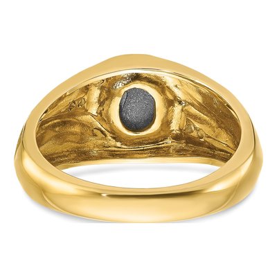 Men's 10K Yellow Gold Black Star Sapphire Ring Mounting – view 7