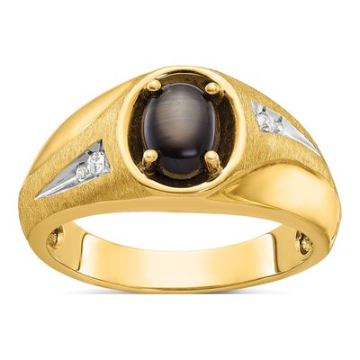 Men's 10K Yellow Gold Black Star Sapphire Ring Mounting