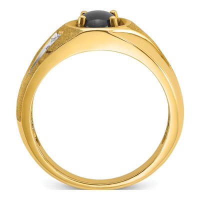 Men's 14K Yellow Gold Black Star Sapphire Ring Mounting – view 2