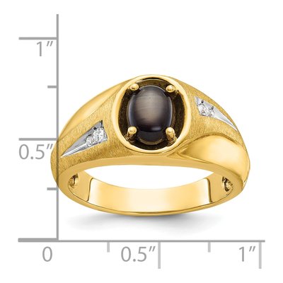 Men's 14K Yellow Gold Black Star Sapphire Ring Mounting – view 3