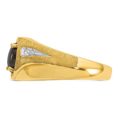 Men's 14K Yellow Gold Black Star Sapphire Ring Mounting – view 5