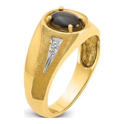 Men's 14K Yellow Gold Black Star Sapphire Ring Mounting – view 8