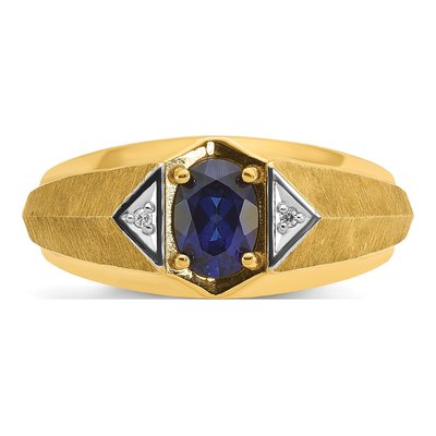 Men's 14K Yellow Gold Sapphire Diamond Ring Mounting – view 6