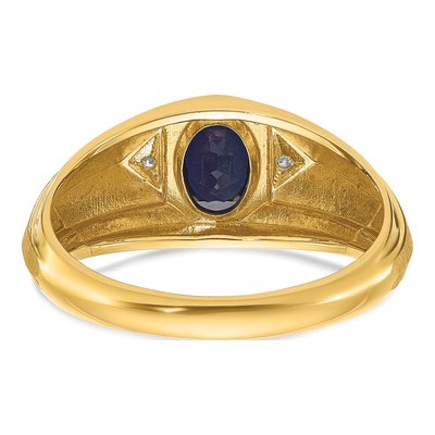 Men's 14K Yellow Gold Sapphire Diamond Ring Mounting – view 7