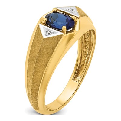 Men's 14K Yellow Gold Sapphire Diamond Ring Mounting – view 8