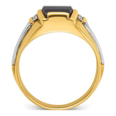 Men's 14K Two-Tone Gold Onyx Diamond Ring Mounting – view 2