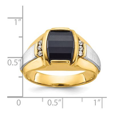 Men's 14K Two-Tone Gold Onyx Diamond Ring Mounting – view 3